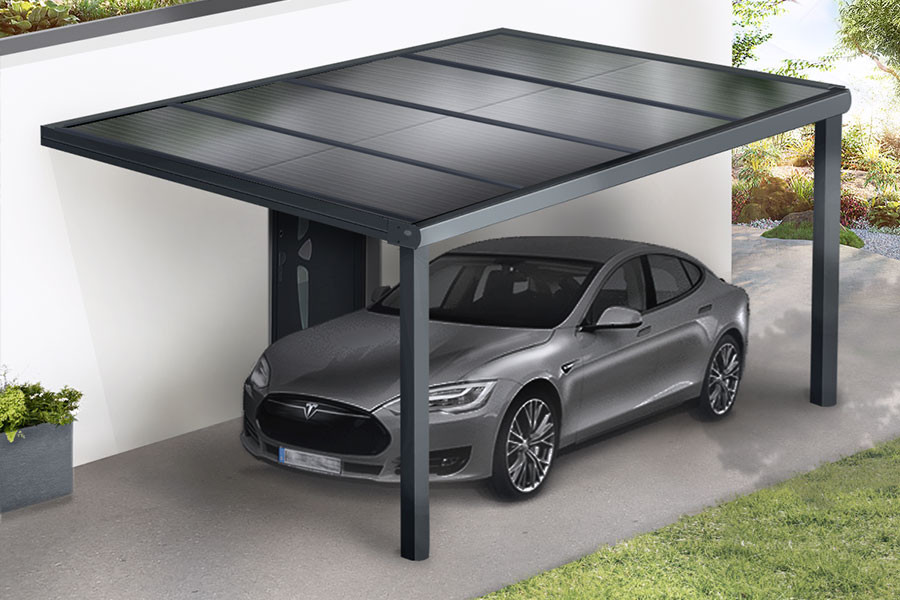 carport-panneaux-photovoltaiques carpot avec panneaux photovoltaique 16 m2 prix et installation