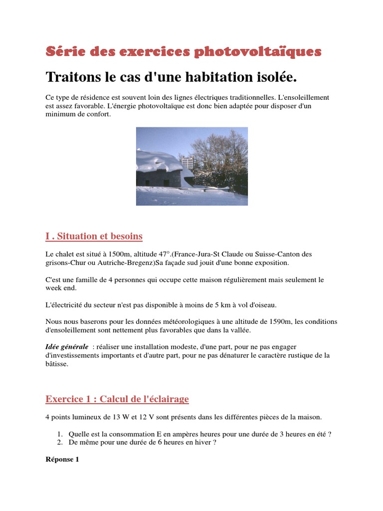 exercices-dimensionnement-photovoltaique-2 Exercices corrigés pour le dimensionnement d'une installation photovoltaïque en PDF
