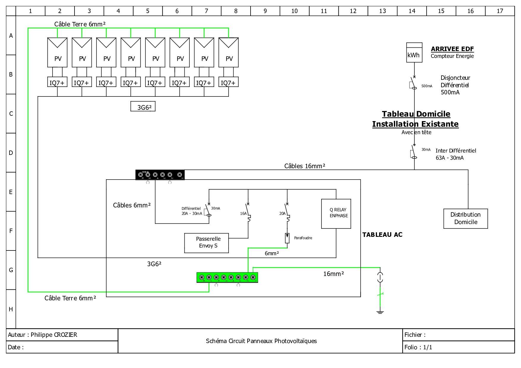 schema-unifilaire-photovoltaique Comprendre le schéma unifilaire pour une installation photovoltaïque efficace