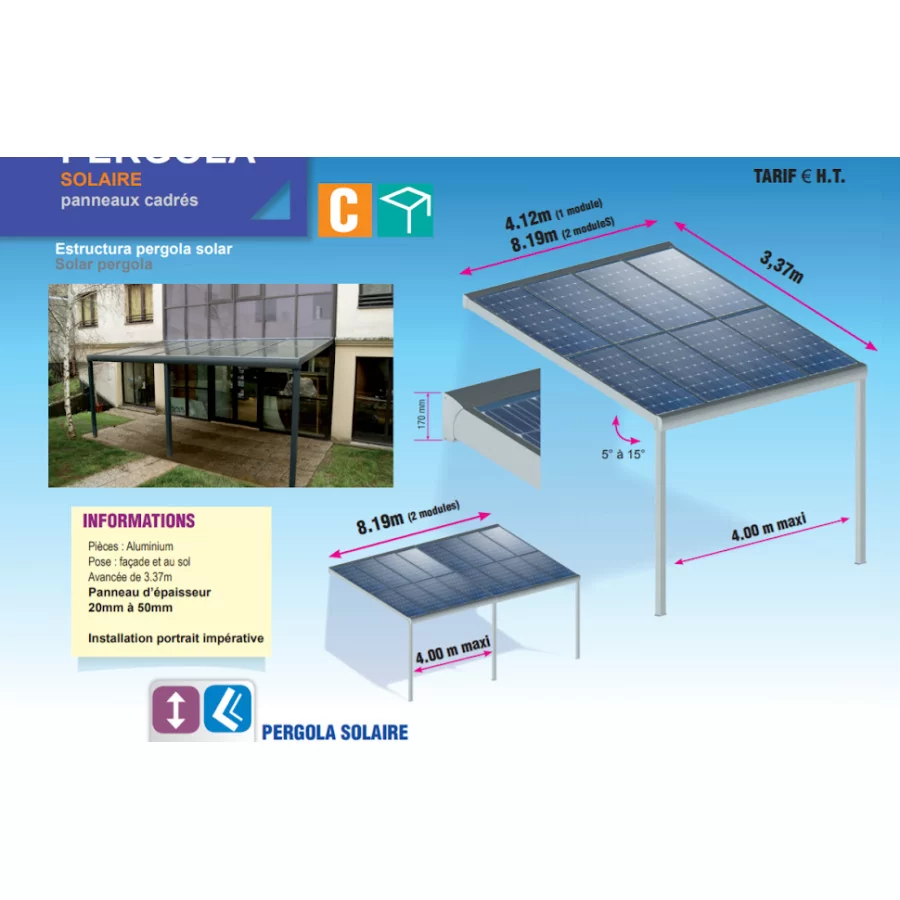 carport-photovoltaique-16-m2-prix-et-installation Carport avec panneaux photovoltaïques 16 m2 : prix et installation détaillés