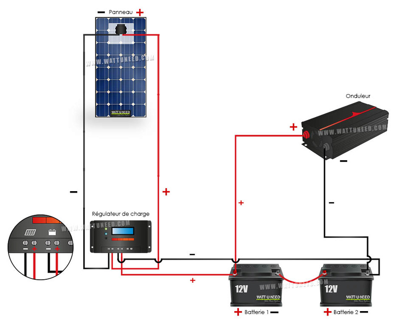 installation-12v-sur-batteries-solaires-2 installation 12 v sur é batteries d'un panneau solaire photovoltaique