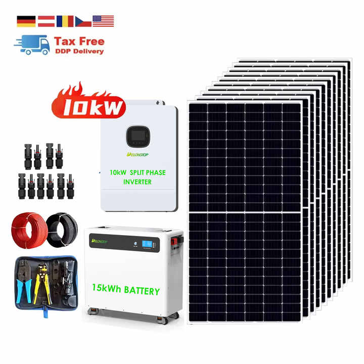 découvrez notre kit solaire 10000w avec batterie, une solution énergétique fiable et durable pour alimenter vos appareils tout en réduisant votre empreinte carbone. profitez d'une autonomie optimale grâce à une batterie de haute performance, idéale pour les maisons, les campings ou les activités en extérieur.