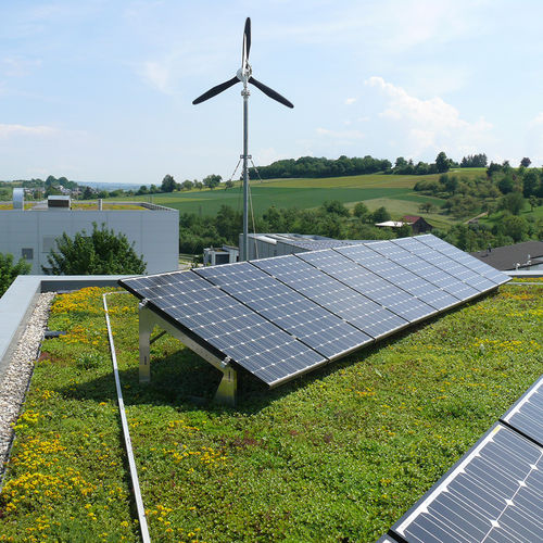 panneau-photovoltaique-toit-plat installation panneau photovoltaique sur toit plat