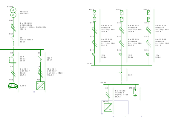 schema-unifilaire-photovoltaique-2 Comprendre le schéma unifilaire d'une installation photovoltaïque triphasée en 2 lignes
