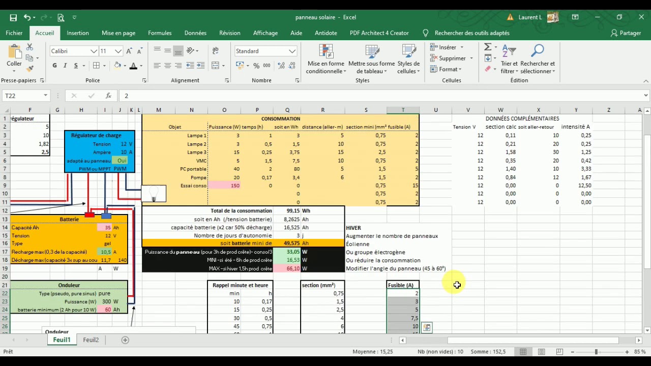 tableau-excel-photovoltaique erdf tableau excel installation photovoltaique