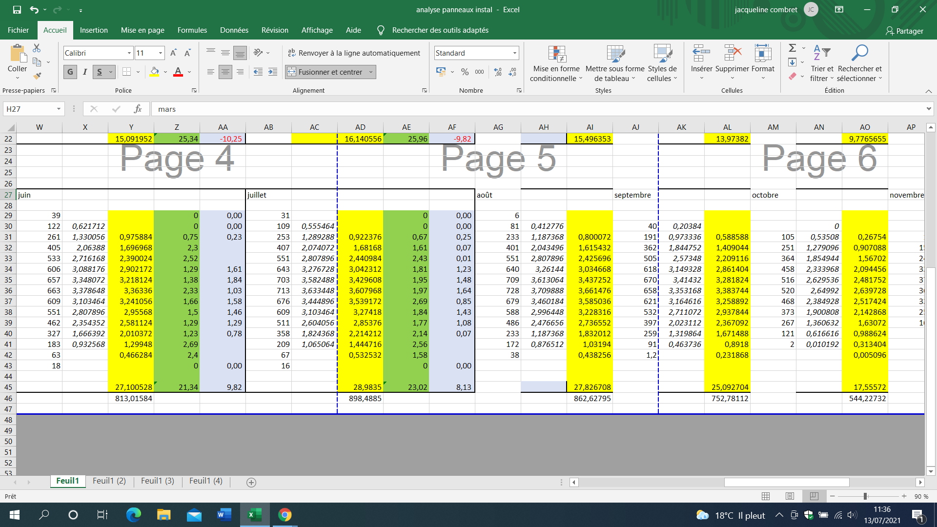 tableau-excel-photovoltaique erdf tableau excel installation photovoltaique