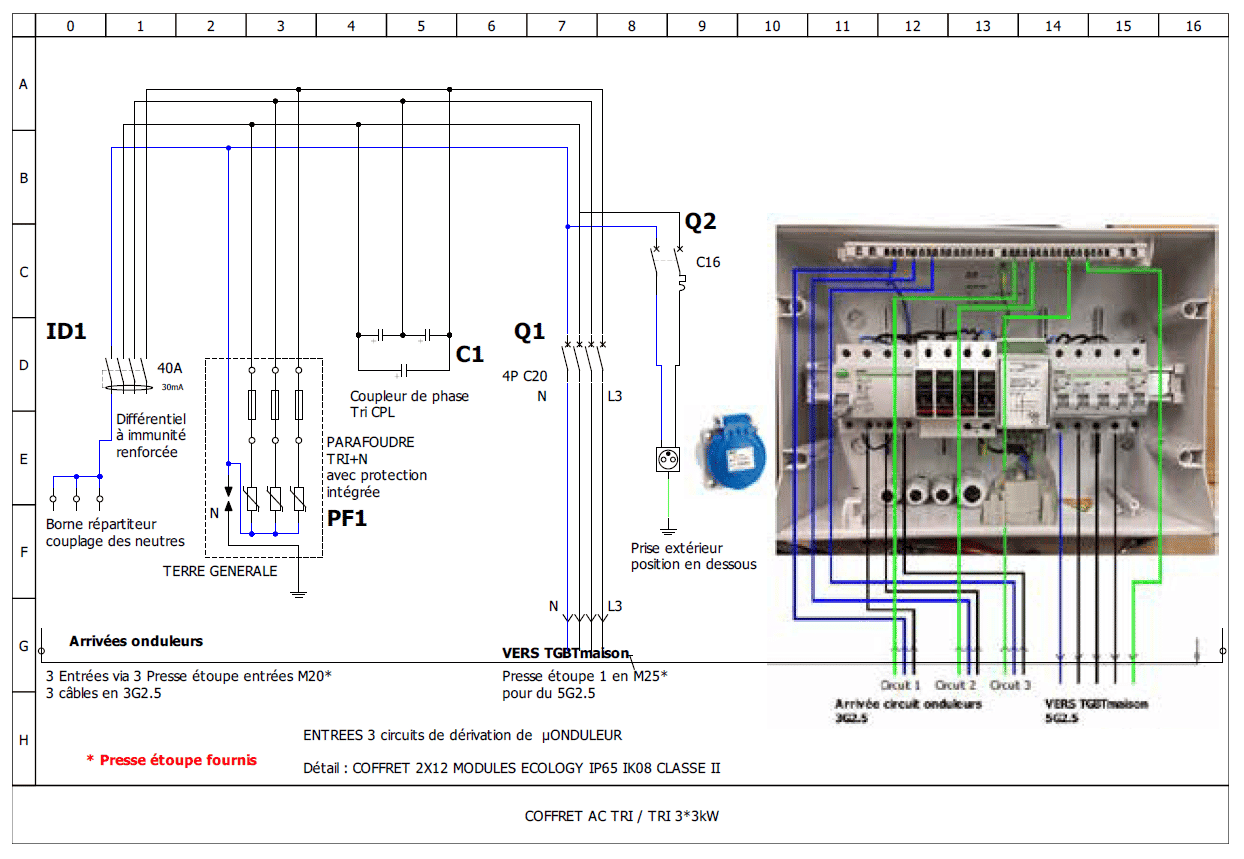 schema-photovoltaique-triphase-3 Comprendre le schéma unifilaire d'une installation photovoltaïque triphasée avec batterie